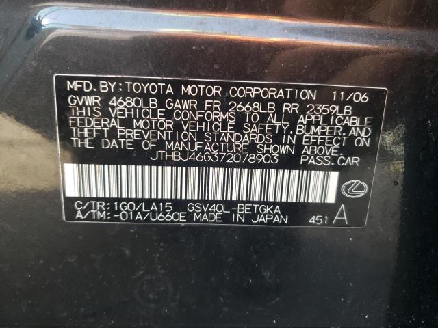 Photo 10 from auction – 2007 LEXUS ES 350 with VIN JTHBJ46G372078903