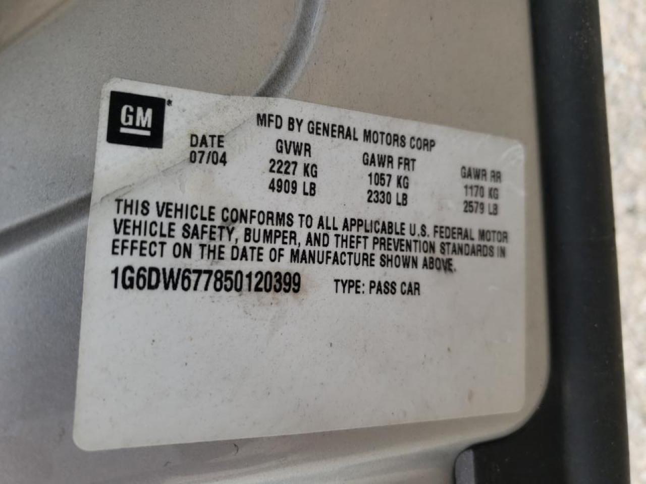 Photo 10 from auction – 2005 CADILLAC STS with VIN 1G6DW677850120399