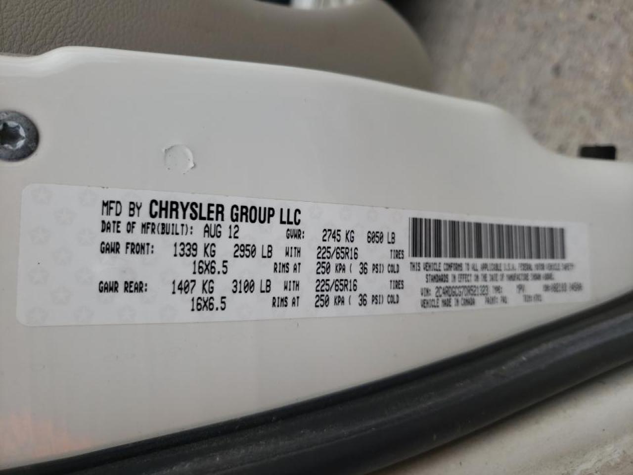 Photo 10 from auction – 2013 DODGE GRAND CARA with VIN 2C4RDGCG7DR521323