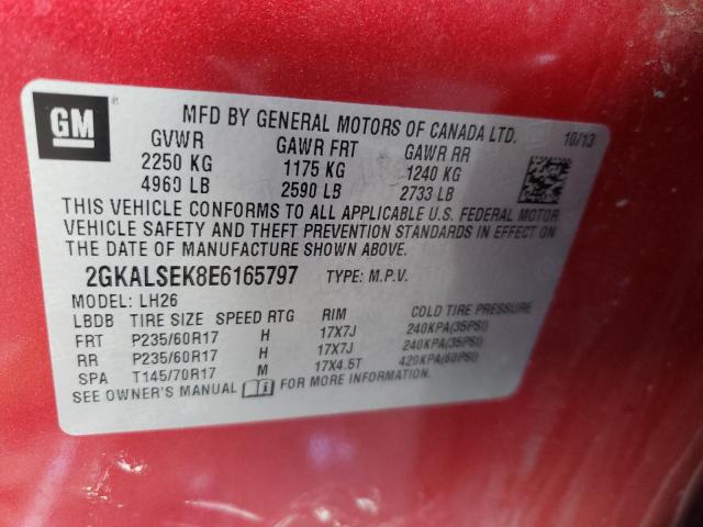 Photo 10 from auction – 2014 GMC TERRAIN SL with VIN 2GKALSEK8E6165797