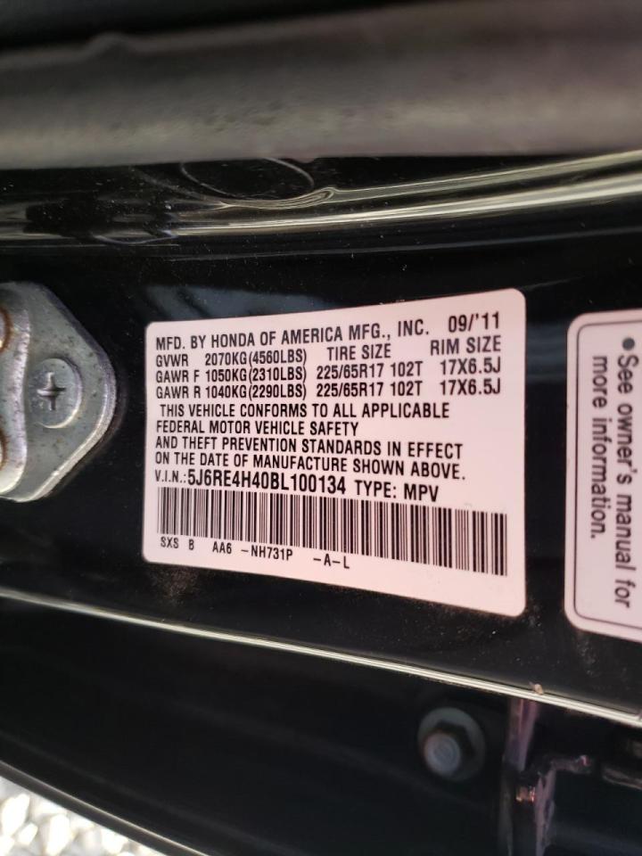 Photo 10 from auction – 2011 HONDA CR-V SE with VIN 5J6RE4H40BL100134