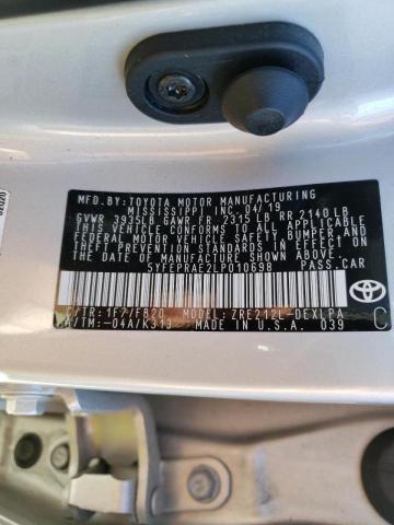 Photo 10 from auction – 2020 TOYOTA COROLLA LE with VIN 5YFEPRAE2LP010698