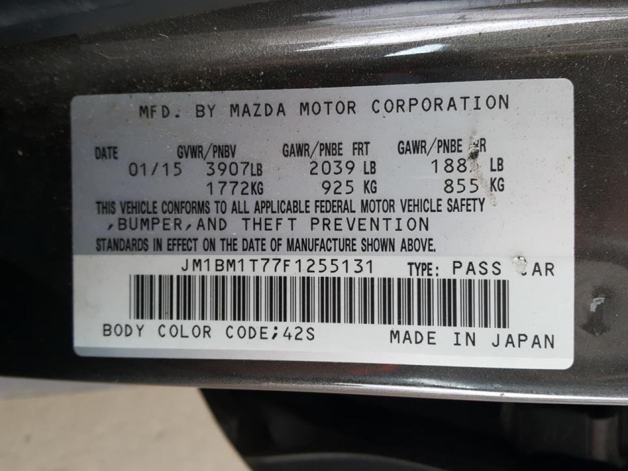 Photo 10 from auction – 2015 MAZDA 3 SV with VIN JM1BM1T77F1255131