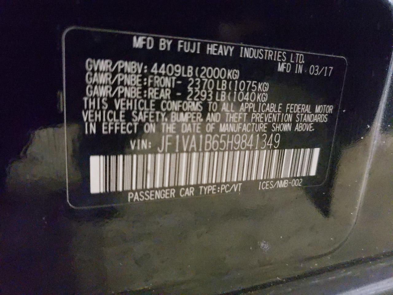 Photo 10 from auction – 2017 SUBARU WRX with VIN JF1VA1B65H9841349