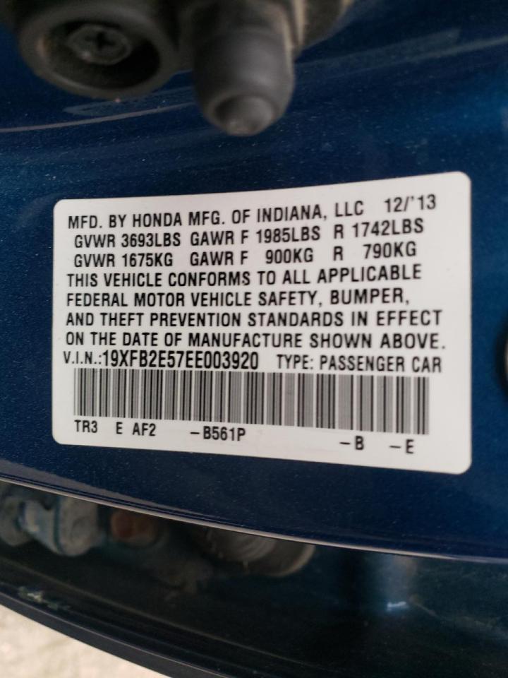 Photo 10 from auction – 2014 HONDA CIVIC LX with VIN 19XFB2E57EE003920