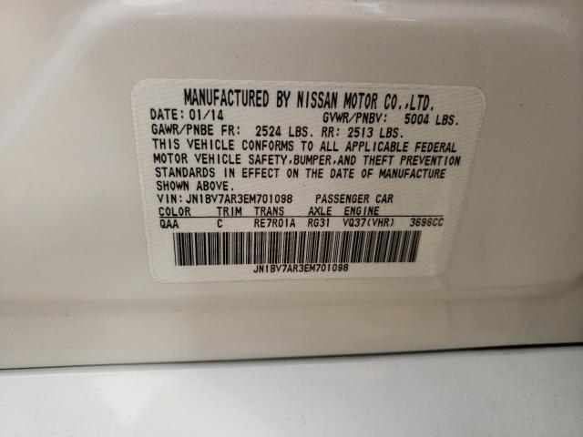 Photo 10 from auction – 2014 INFINITI Q50 BASE with VIN JN1BV7AR3EM701098