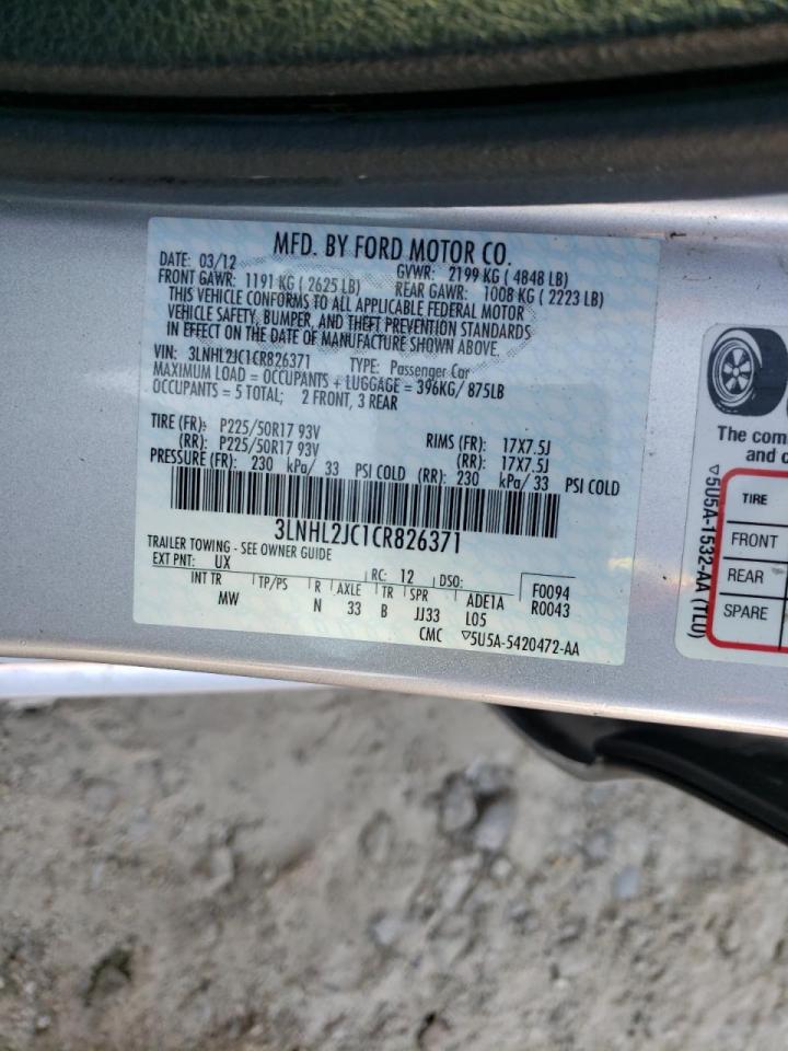 Photo 10 from auction – 2012 LINCOLN MKZ with VIN 3LNHL2JC1CR826371