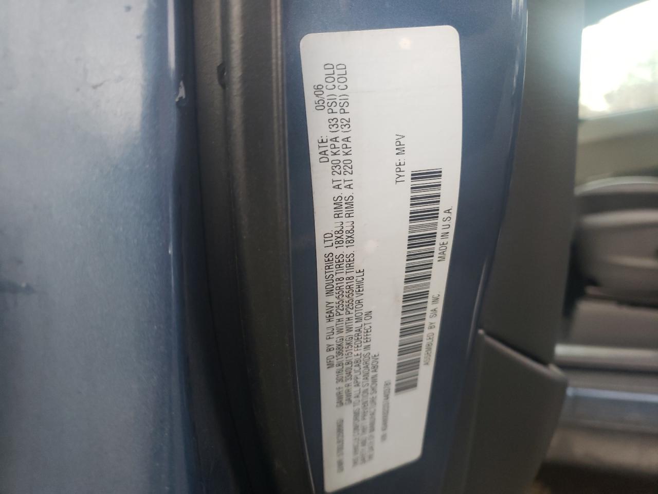 Foto 10 de la subasta – 2007 SUBARU TRIBECA con VIN 4S4WX82D374403781