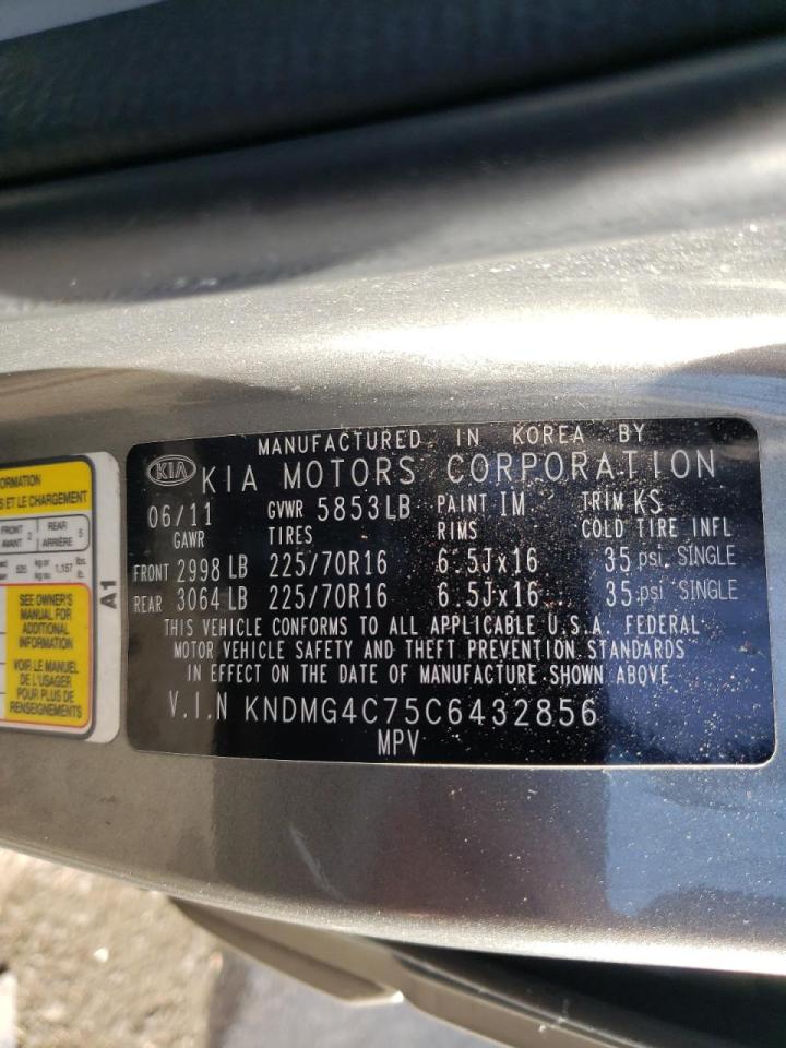Photo 10 from auction – 2012 KIA SEDONA LX with VIN KNDMG4C75C6432856