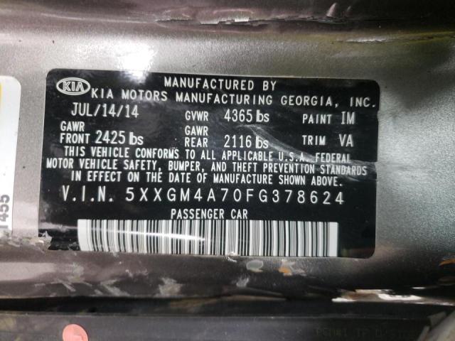 Photo 10 from auction – 2015 KIA OPTIMA LX with VIN 5XXGM4A70FG378624