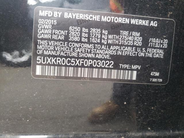 Photo 10 from auction – 2015 BMW X5 XDRIVE3 with VIN 5UXKR0C5XF0P03022