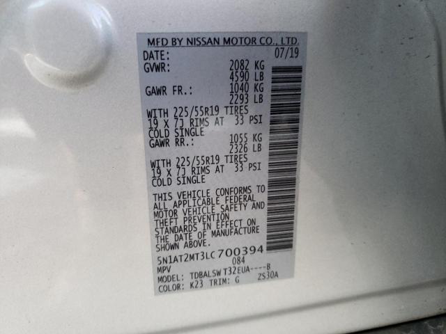 Photo 10 from auction – 2020 NISSAN ROGUE S with VIN 5N1AT2MT3LC700394