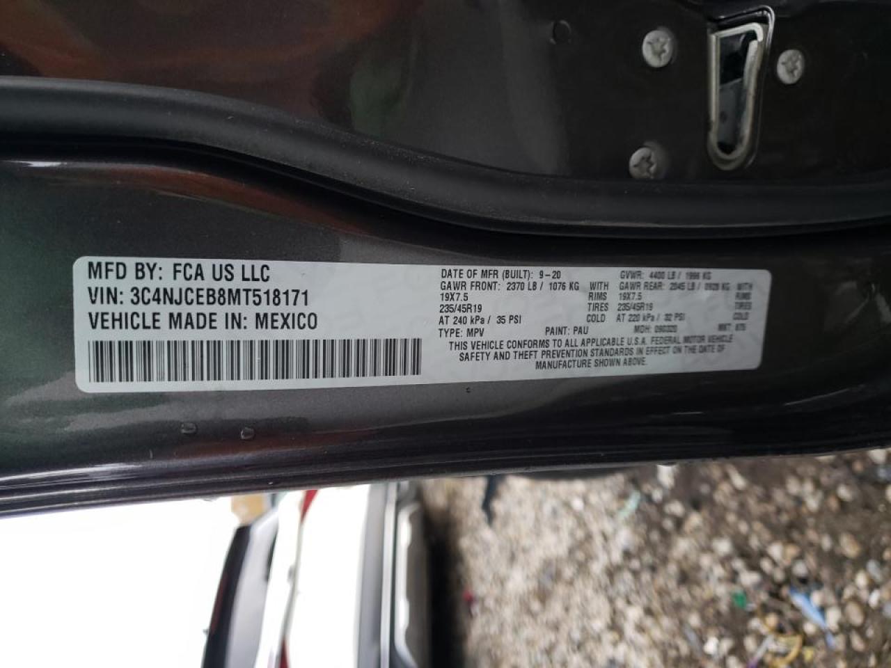 Photo 10 from auction – 2021 JEEP COMPASS 80 with VIN 3C4NJCEB8MT518171