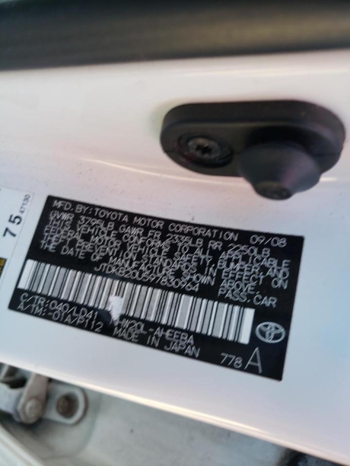 Photo 10 from auction – 2009 TOYOTA PRIUS with VIN JTDKB20U597830964