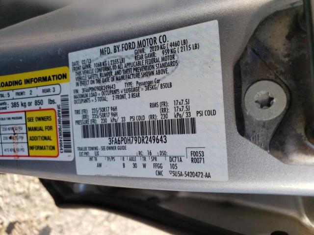 Photo 10 from auction – 2013 FORD FUSION SE with VIN 3FA6P0H79DR249643