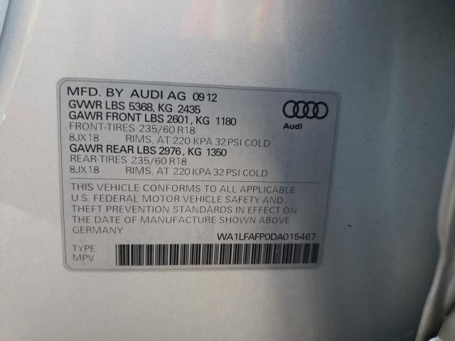 Photo 10 from auction – 2013 AUDI Q5 PREMIUM with VIN WA1LFAFP0DA015467