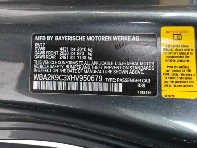 Photo 10 from auction – 2017 BMW 230I with VIN WBA2K9C3XHV950679
