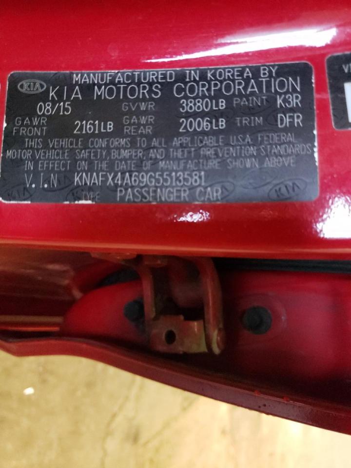 Photo 10 from auction – 2016 KIA FORTE LX with VIN KNAFX4A69G5513581
