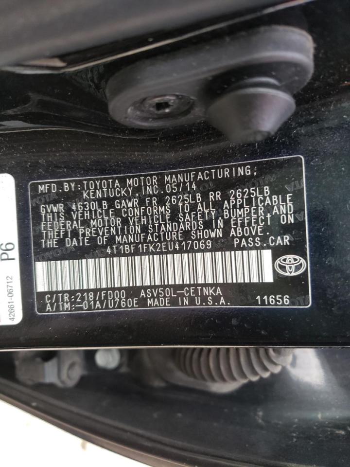 Photo 10 from auction – 2014 TOYOTA CAMRY L with VIN 4T1BF1FK2EU417069
