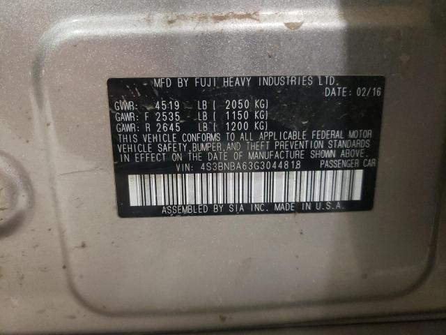 Photo 10 from auction – 2016 SUBARU LEGACY 2.5 with VIN 4S3BNBA63G3044818