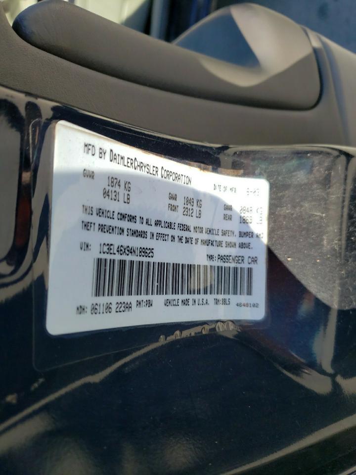 Photo 10 from auction – 2004 CHRYSLER SEBRING LX with VIN 1C3EL46X94N189625