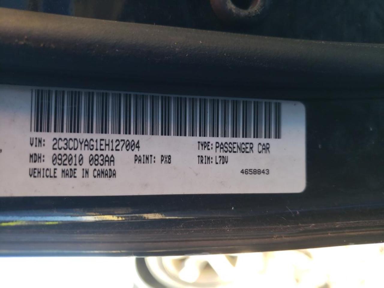 Photo 10 from auction – 2014 DODGE CHALLENGER with VIN 2C3CDYAG1EH127004