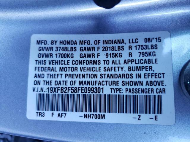 Photo 10 from auction – 2015 HONDA CIVIC LX with VIN 19XFB2F58FE099301