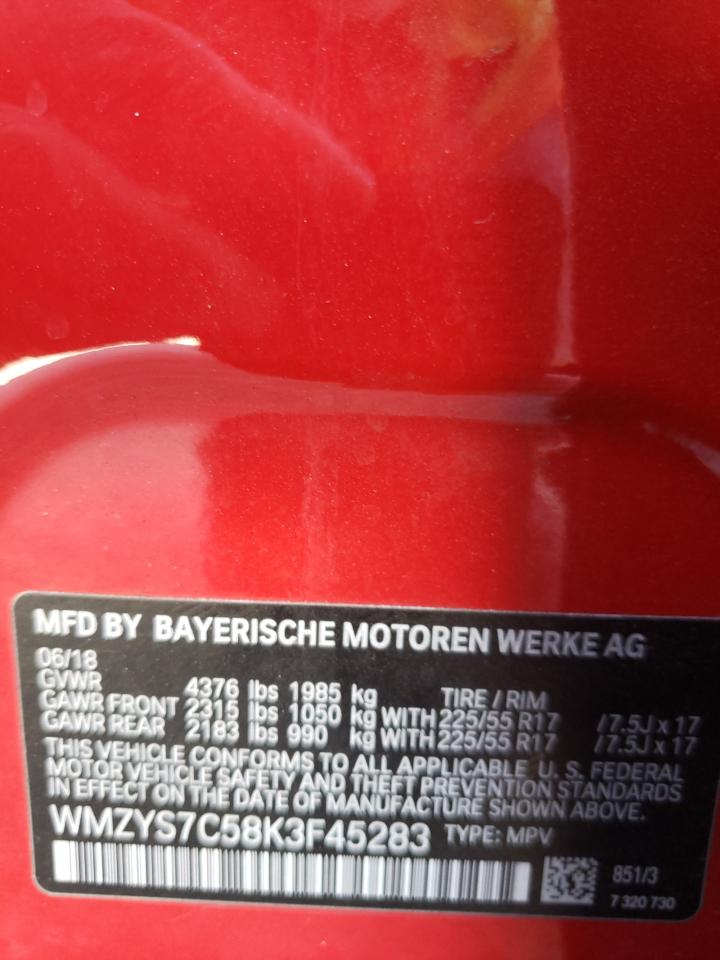 Photo 10 from auction – 2019 MINI COOPER COU with VIN WMZYS7C58K3F45283