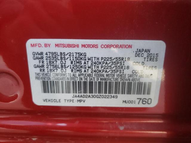 Photo 10 from auction – 2016 MITSUBISHI OUTLANDER with VIN JA4AD2A30GZ022349