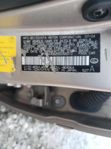 Photo 10 from auction – 2005 LEXUS ES 330 with VIN JTHBA30GX55058310