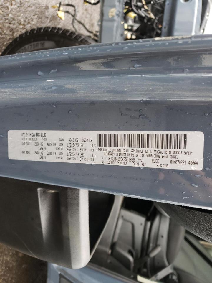 Photo 10 from auction – 2019 RAM PROMASTER with VIN 3C6URVJG5KE551865