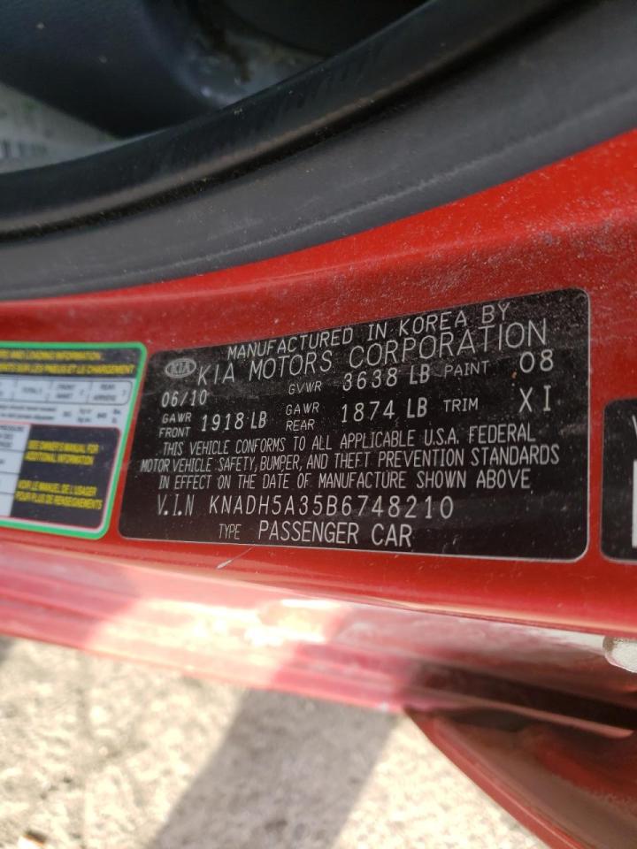 Photo 10 from auction – 2011 KIA RIO BASE with VIN KNADH5A35B6748210