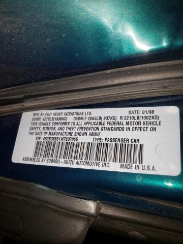 Photo 10 from auction – 1998 SUBARU LEGACY 30T with VIN 4S3BG6851W7637065