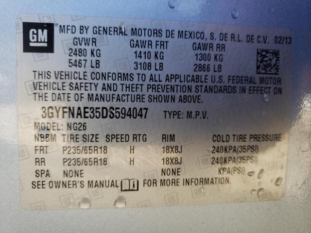 Photo 10 from auction – 2013 CADILLAC SRX with VIN 3GYFNAE35DS594047