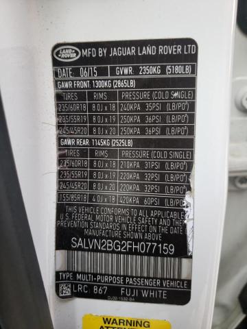 Photo 10 from auction – 2015 LAND ROVER RANGE ROVE with VIN SALVN2BG2FH077159
