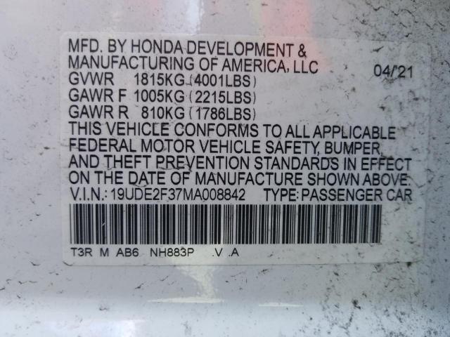 Photo 10 from auction – 2021 ACURA ILX with VIN 19UDE2F37MA008842