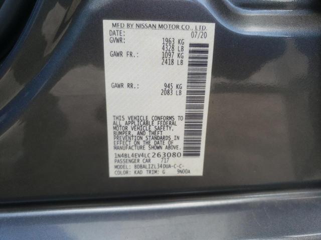 Photo 10 from auction – 2020 NISSAN ALTIMA SL with VIN 1N4BL4EV4LC263080