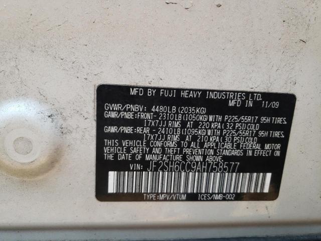 Photo 10 from auction – 2010 SUBARU FORESTER 2 with VIN JF2SH6CC9AH758577