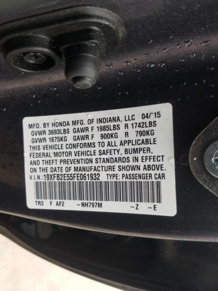 Photo 10 from auction – 2015 HONDA CIVIC LX with VIN 19XFB2E55FE061932