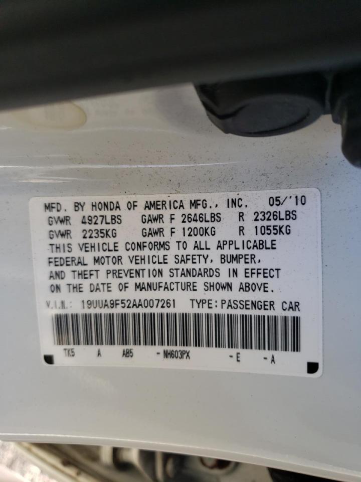 Photo 10 from auction – 2010 ACURA TL with VIN 19UUA9F52AA007261