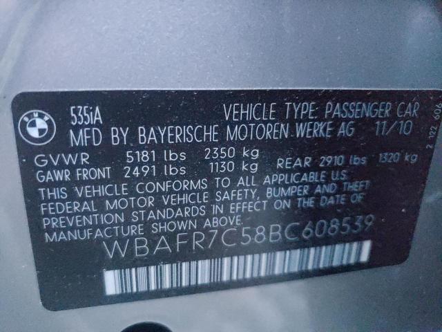 Photo 10 from auction – 2011 BMW 535 I with VIN WBAFR7C58BC608539