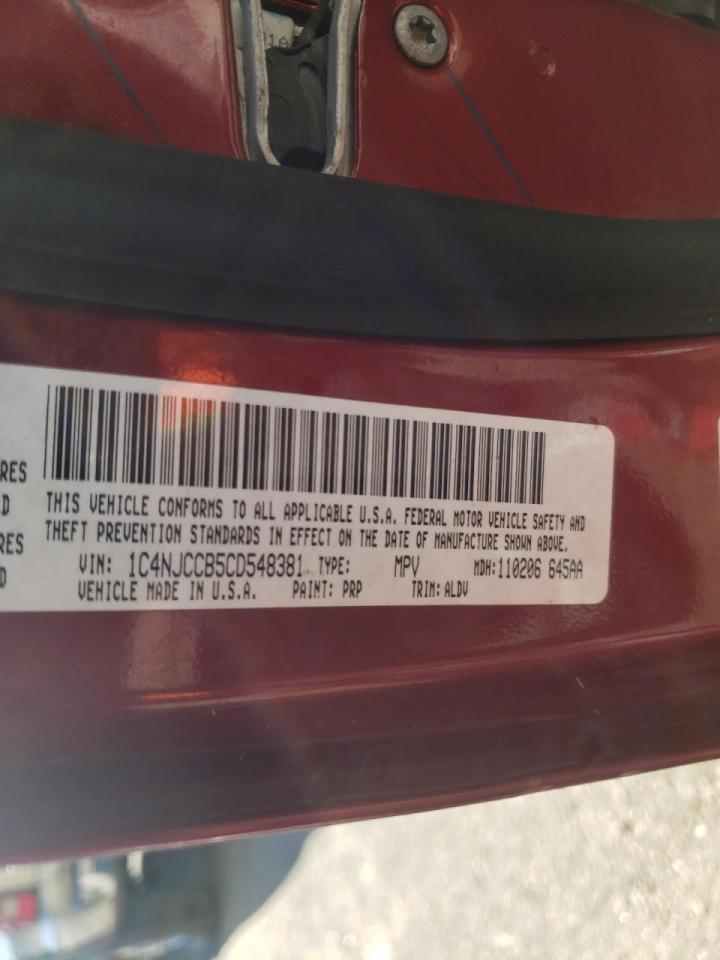 Photo 10 from auction – 2012 JEEP COMPASS LI with VIN 1C4NJCCB5CD548381