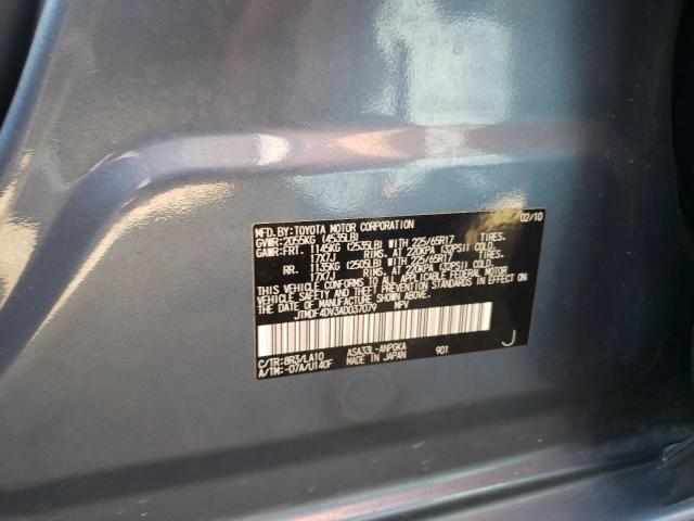 Photo 10 from auction – 2010 TOYOTA RAV4 LIMIT with VIN JTMDF4DV3AD037079
