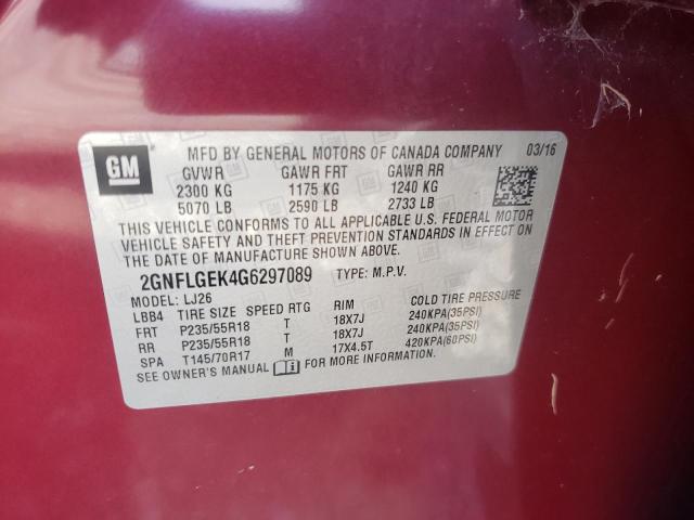 Photo 10 from auction – 2016 CHEVROLET EQUINOX LT with VIN 2GNFLGEK4G6297089
