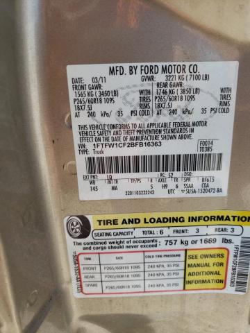 Photo 10 from auction – 2011 FORD F150 SUPER with VIN 1FTFW1CF2BFB16363