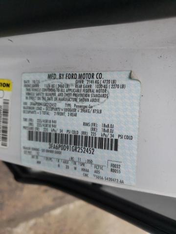 Photo 10 from auction – 2016 FORD FUSION TIT with VIN 3FA6P0D91GR252452