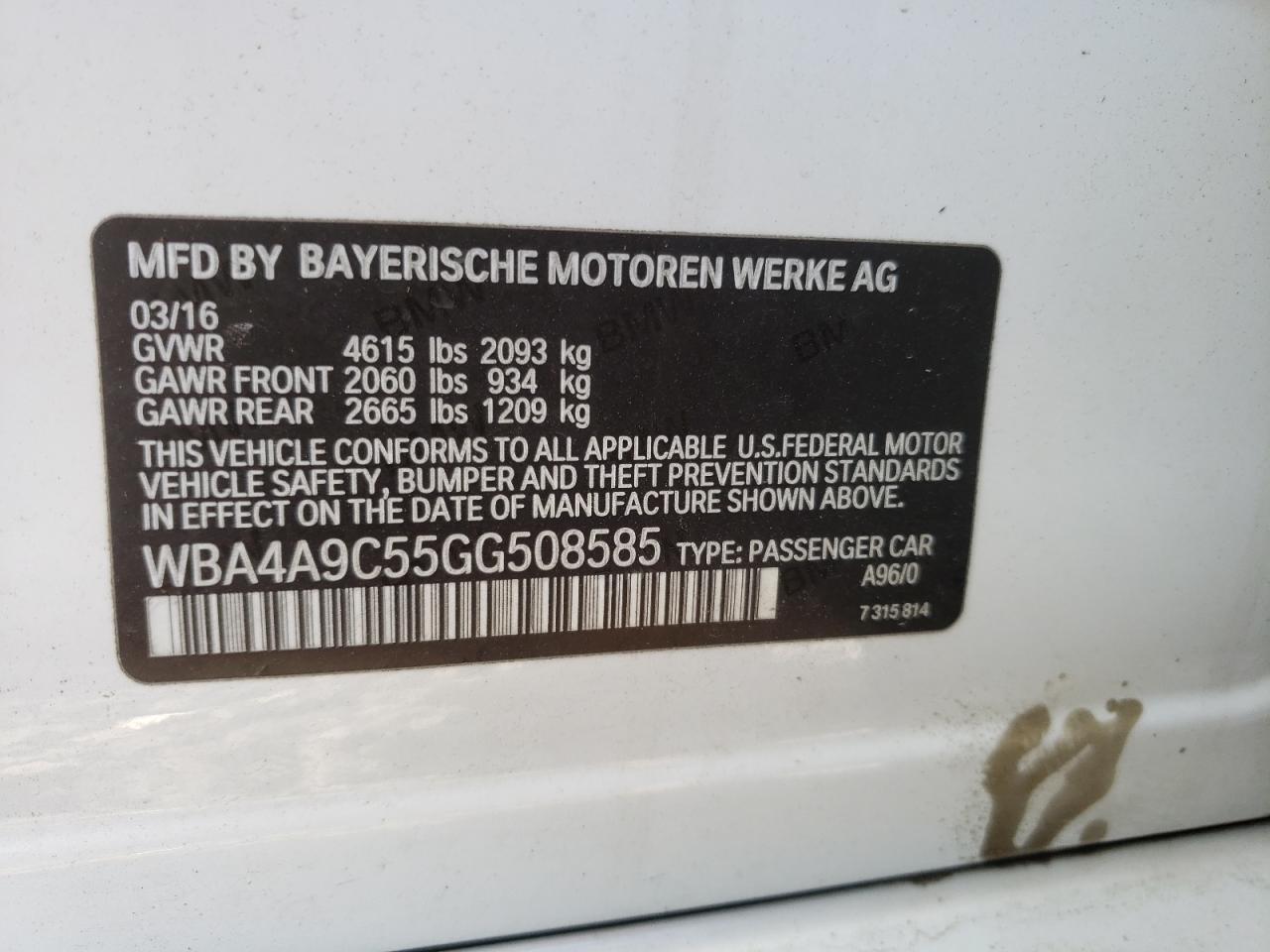 Photo 10 from auction – 2016 BMW 428 I GRAN with VIN WBA4A9C55GG508585