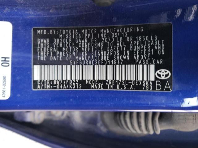 Photo 10 from auction – 2014 TOYOTA COROLLA L with VIN 5YFBURHE3EP011847