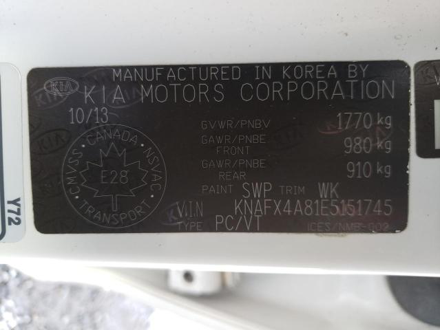 Photo 10 from auction – 2014 KIA FORTE EX with VIN KNAFX4A81E5151745
