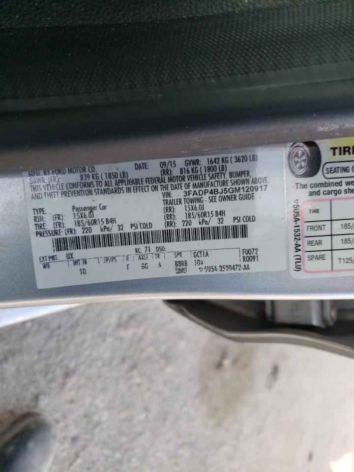 Photo 10 from auction – 2016 FORD FIESTA SE with VIN 3FADP4BJ5GM120917
